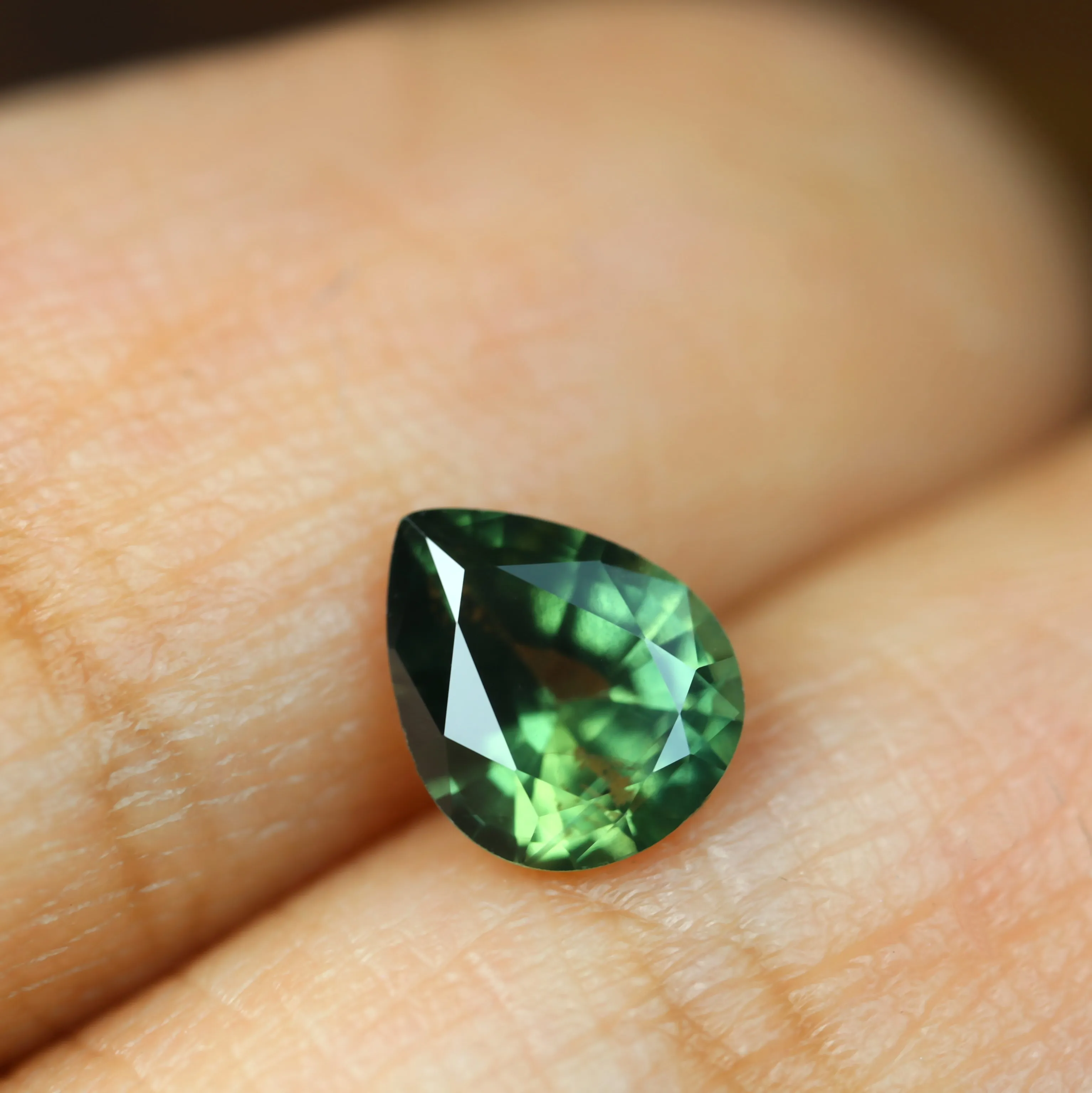 0.67ct Certified Natural Green Sapphire