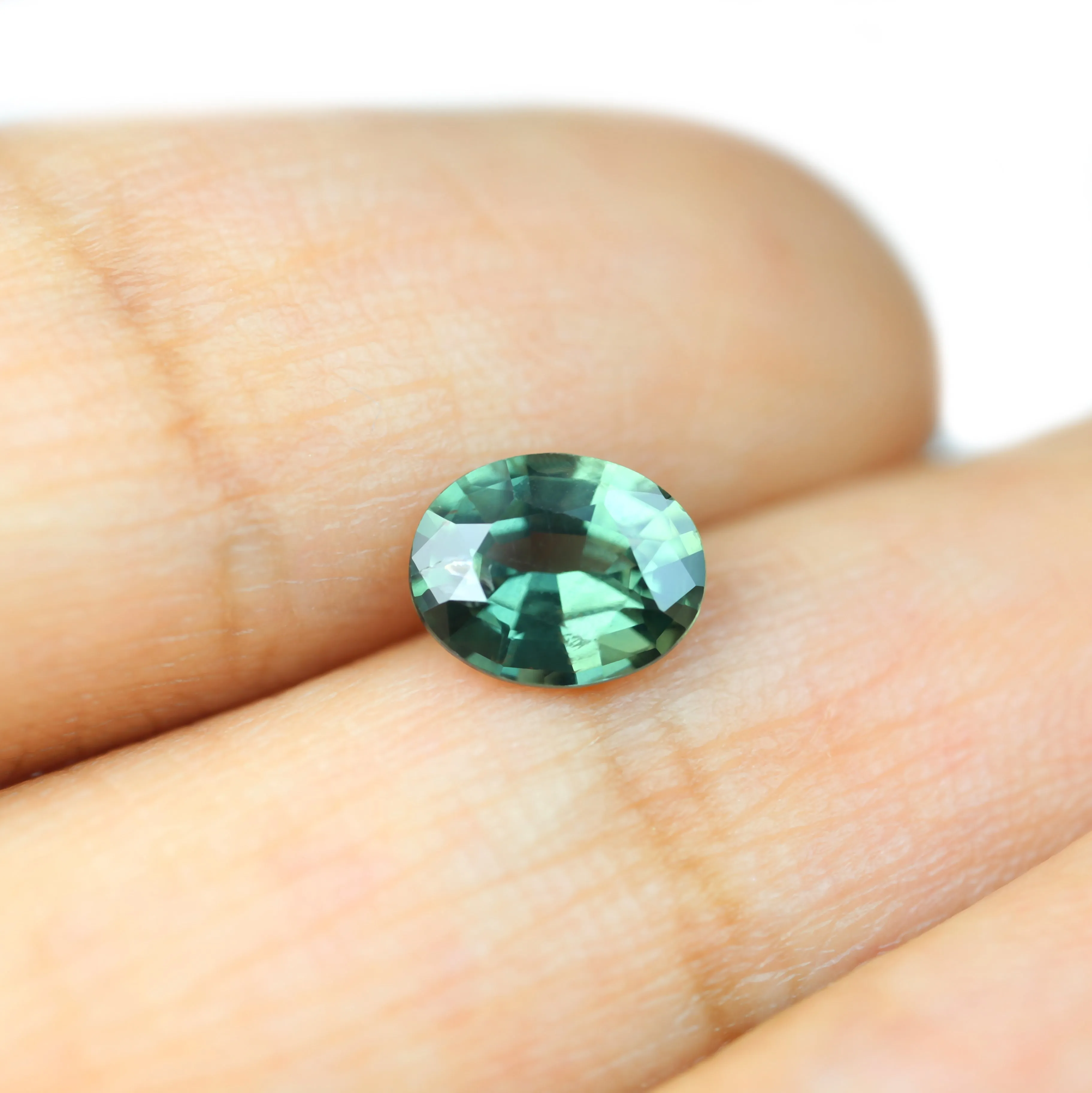 0.85ct Certified Natural Green Sapphire