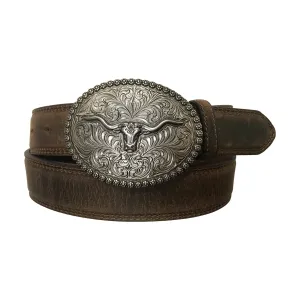 1 1/2" Longhorn Berry Edge Plaque Buckle Belt