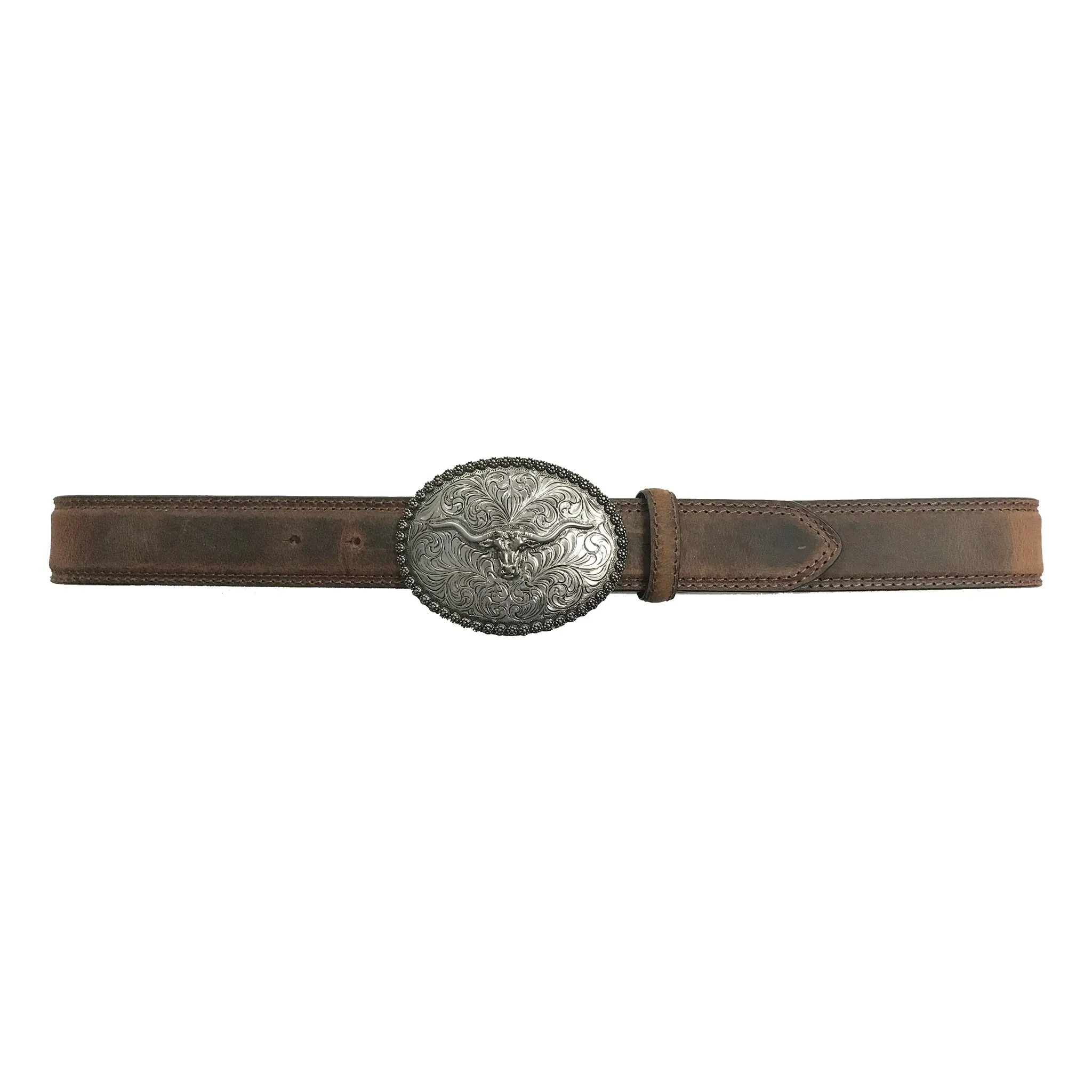 1 1/2" Longhorn Berry Edge Plaque Buckle Belt