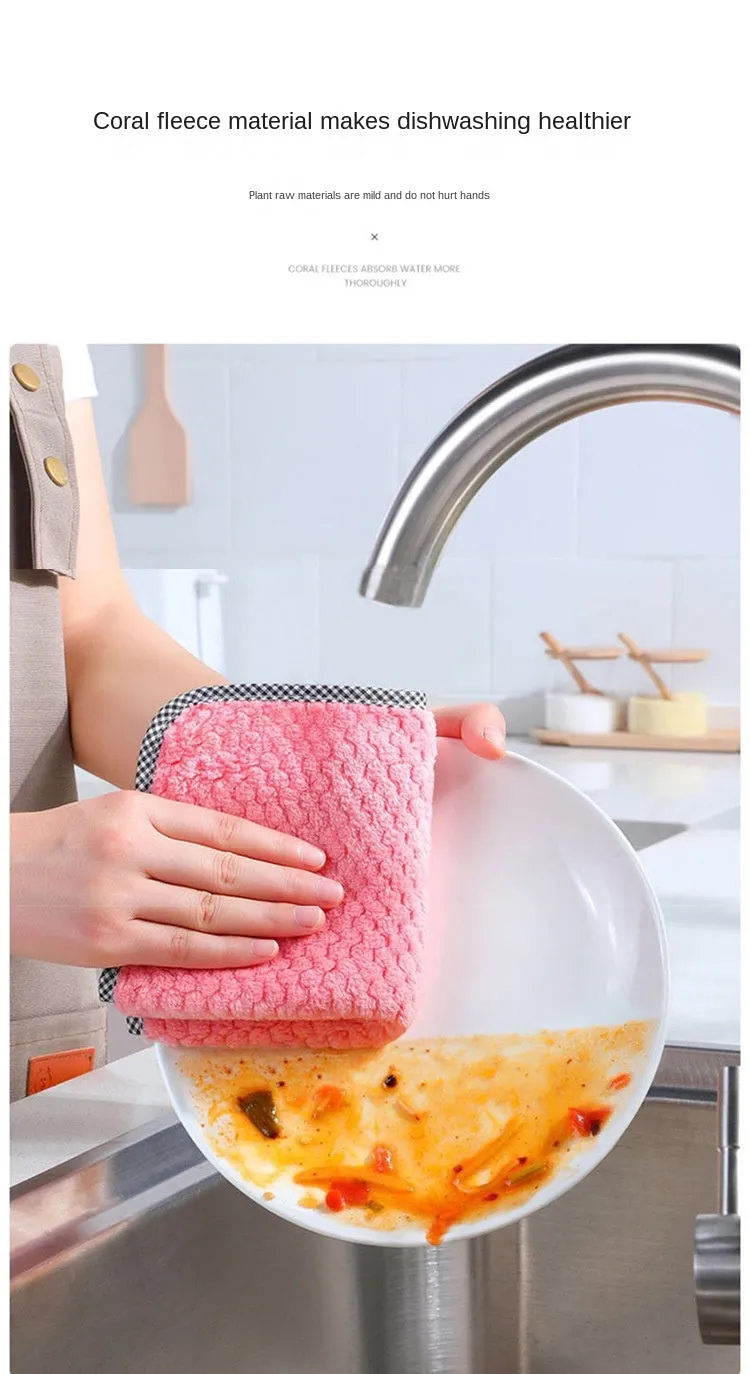 1 lot (5pcs)Kitchen daily dish towel absorbent scouring pad-Jennyhome