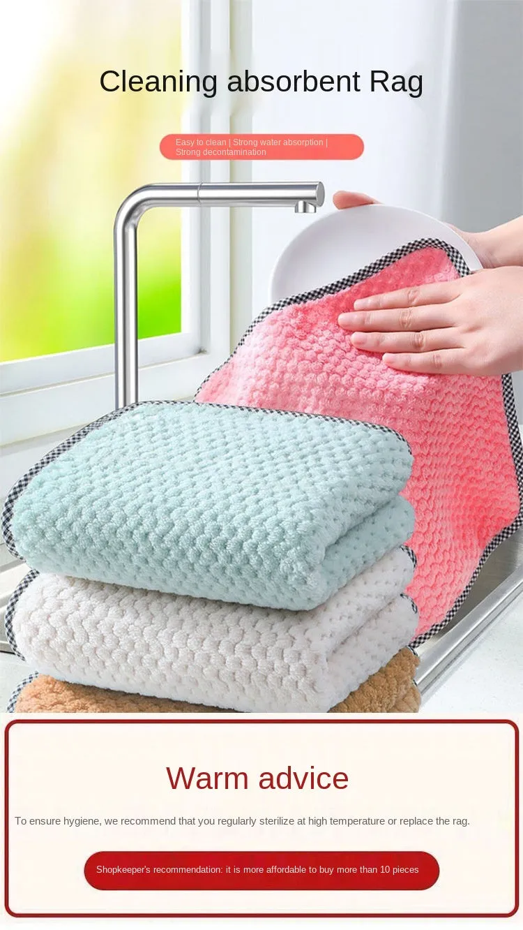 1 lot (5pcs)Kitchen daily dish towel absorbent scouring pad-Jennyhome