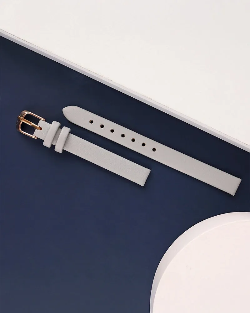 10mm Grey Rosegold Leather Strap