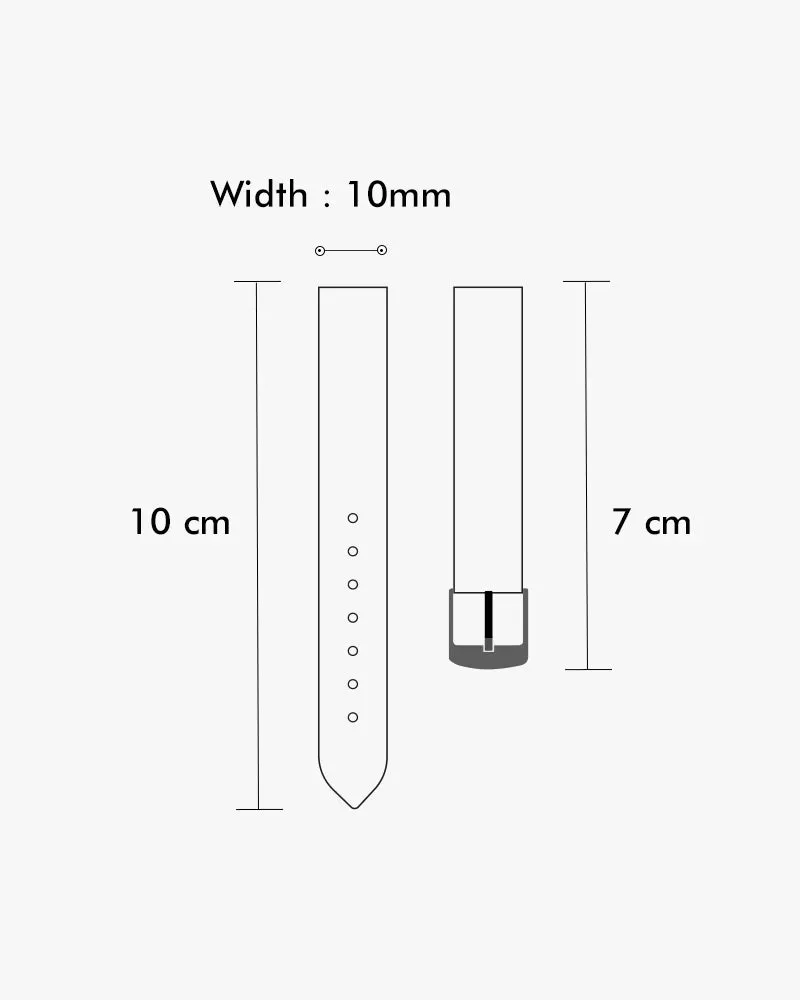10mm Grey Rosegold Leather Strap