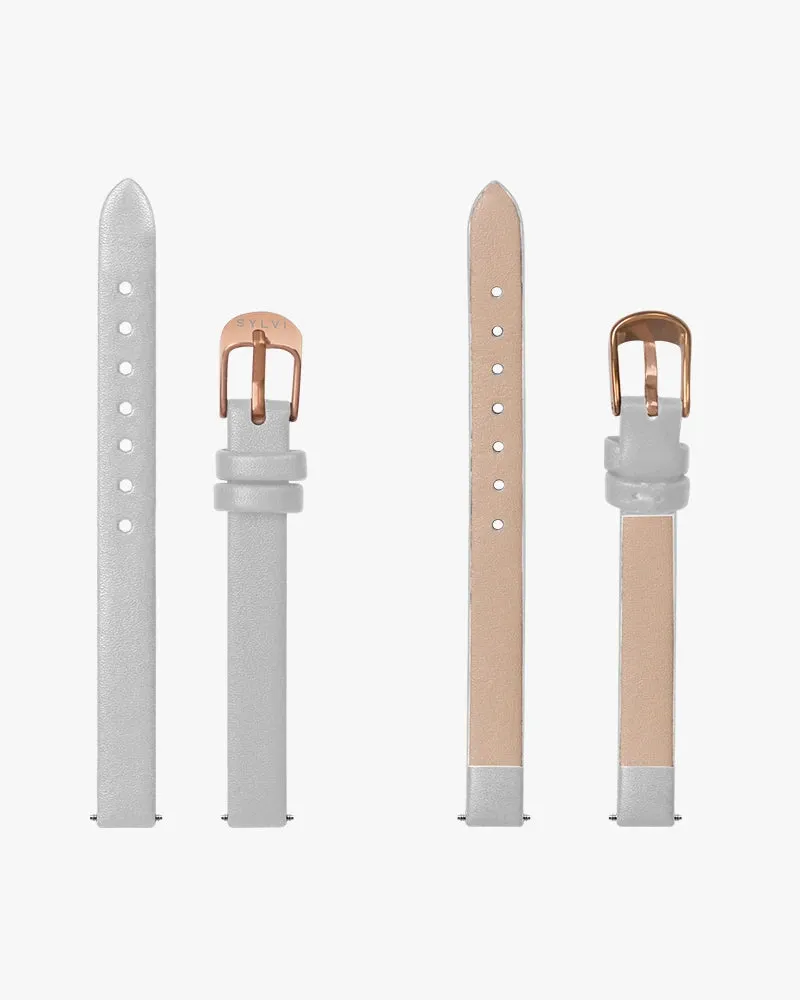 10mm Grey Rosegold Leather Strap