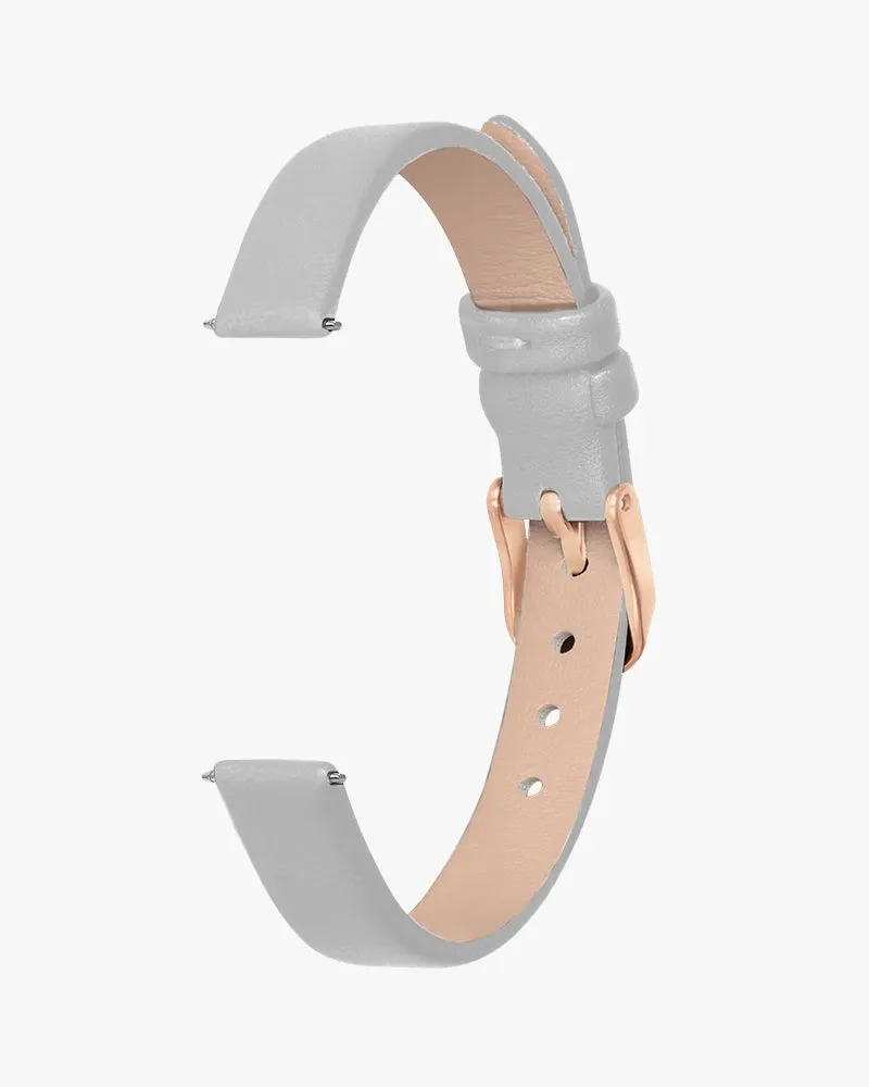 10mm Grey Rosegold Leather Strap
