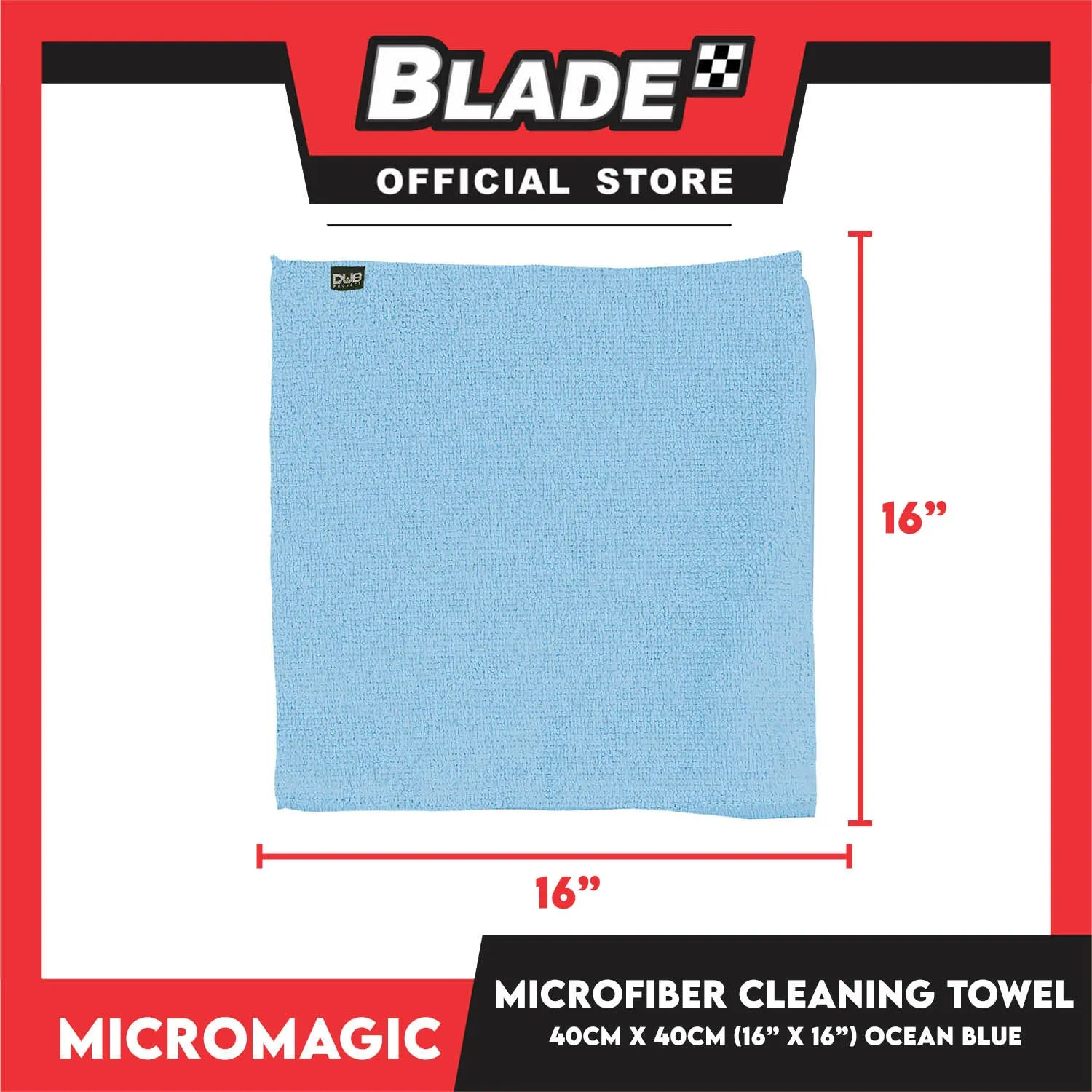 12pcs Micromagic MicroFiber Cleaning Towel 40cm x 40cm (Ocean Blue) Scratch-Free, Washable