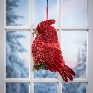 13" Wood Curl Cardinal wall hanging,4fl269