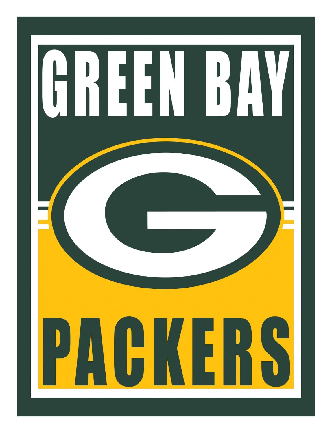 15.5"L x 11.5"H Medium Metal Wall Sign, Green Bay Packers,6m3811usm