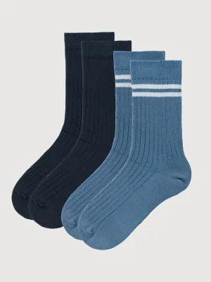 2 Packs Socks Dark Blue | People Wear Organic