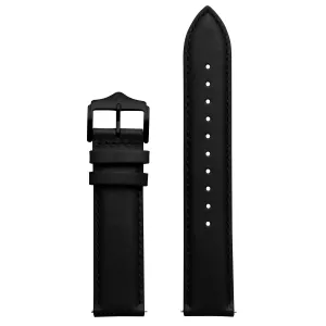 20mm Full-grain Leather Black Strap Black Buckle
