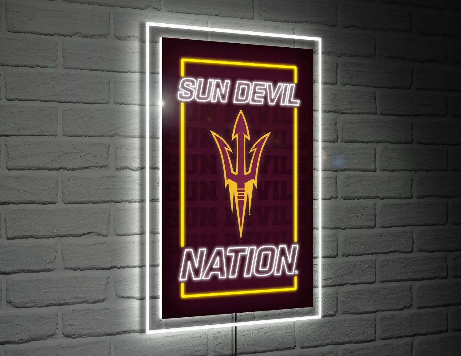 22"H x 14"L NeoLite Wall Décor, Rectangle, Arizona State University,8led947nlrt