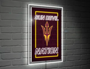 22"H x 14"L NeoLite Wall Décor, Rectangle, Arizona State University,8led947nlrt