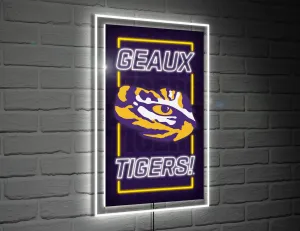 22"H x 14"L NeoLite Wall Décor, Rectangle, Louisiana State University,8led921nlrt