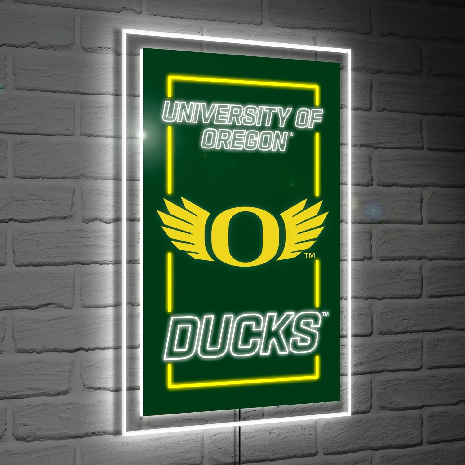22"H x 14"L NeoLite Wall Decor, Rectangle, University of Oregon,8led986nlrt