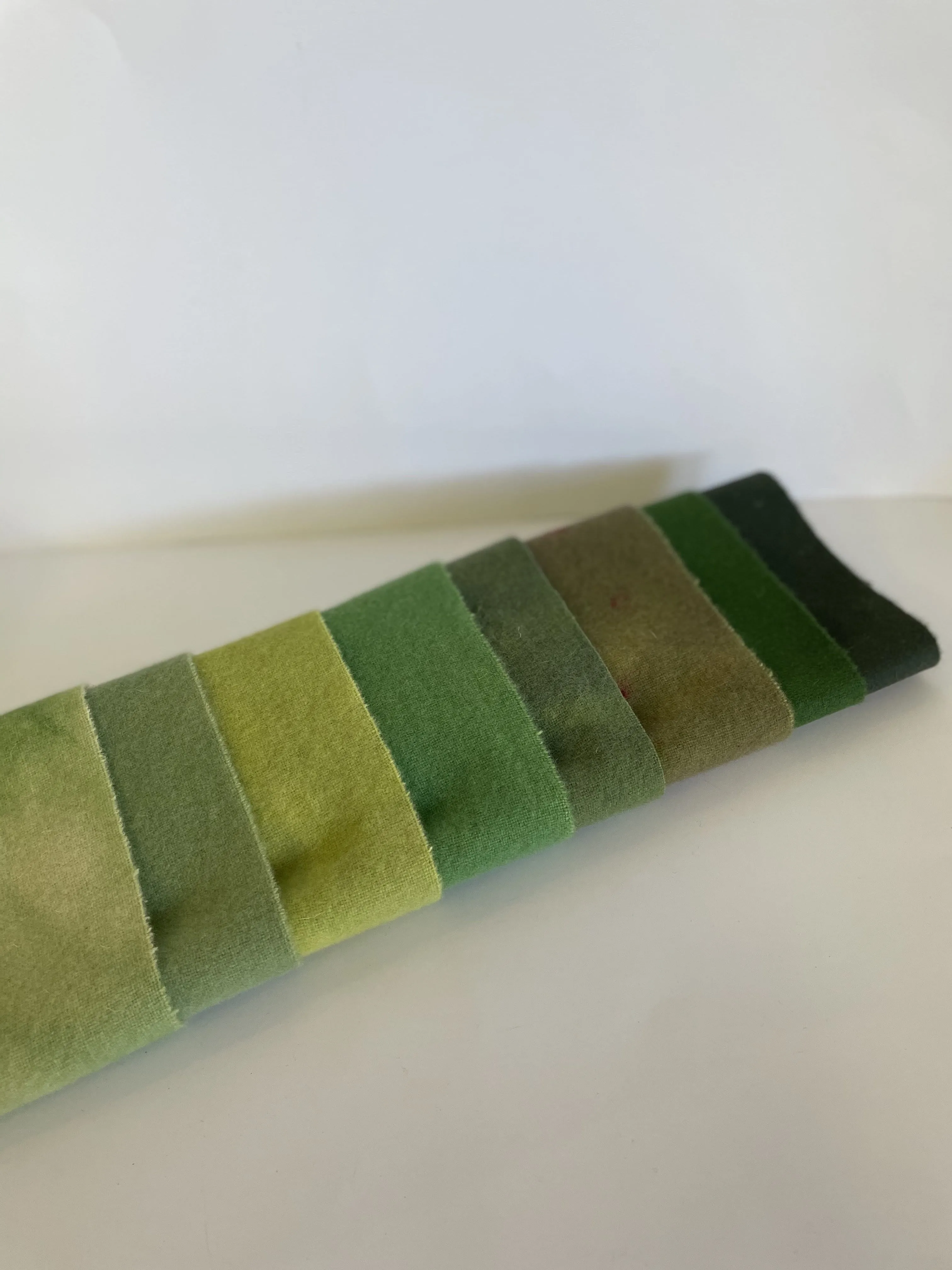 $3 Hand-Dyed Wool Swatch - Shades of Green