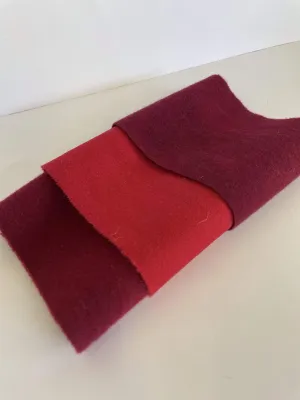 $3 Hand-Dyed Wool Swatch - Shades of Rosy Red