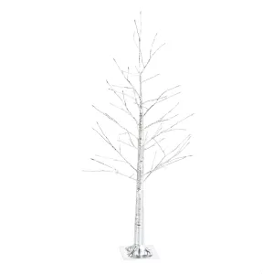 4'H Indoor/Outdoor Silver Metallic Tree with 112 Dual-Function Lights,65s94