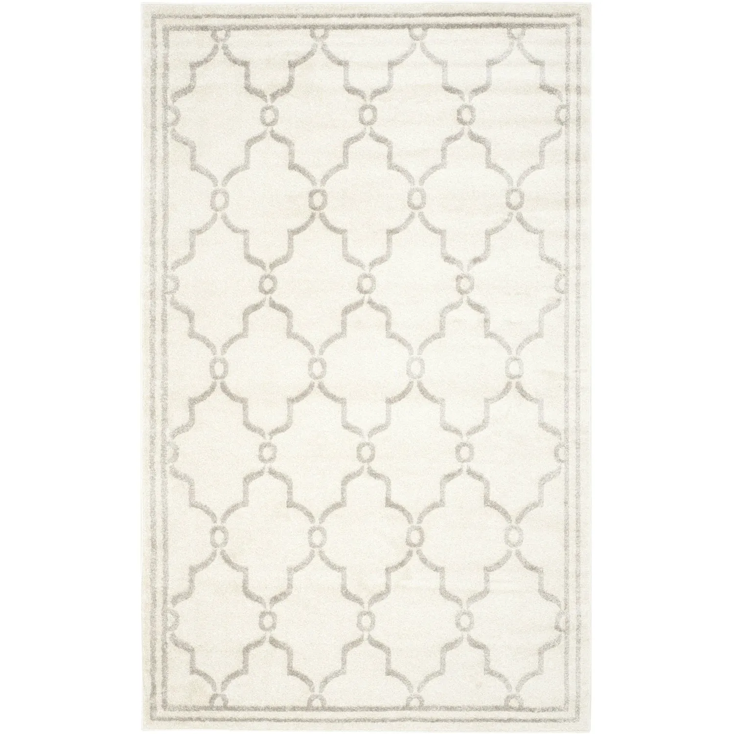 8' x 10' Indoor/Outdoor Area Rug in Ivory and Light Gray