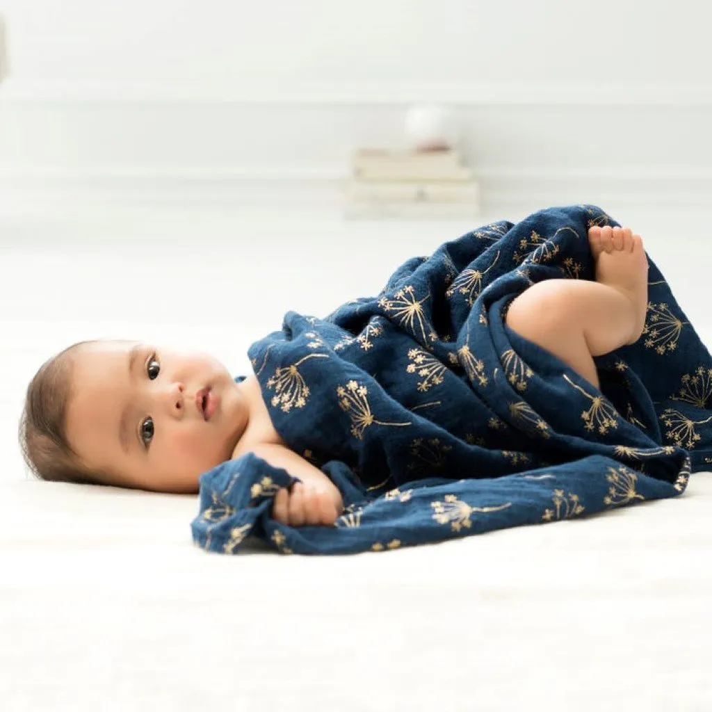 ADEN   ANAIS Cotton Muslin Swaddles 3 Pack - Metallic Gold Deco