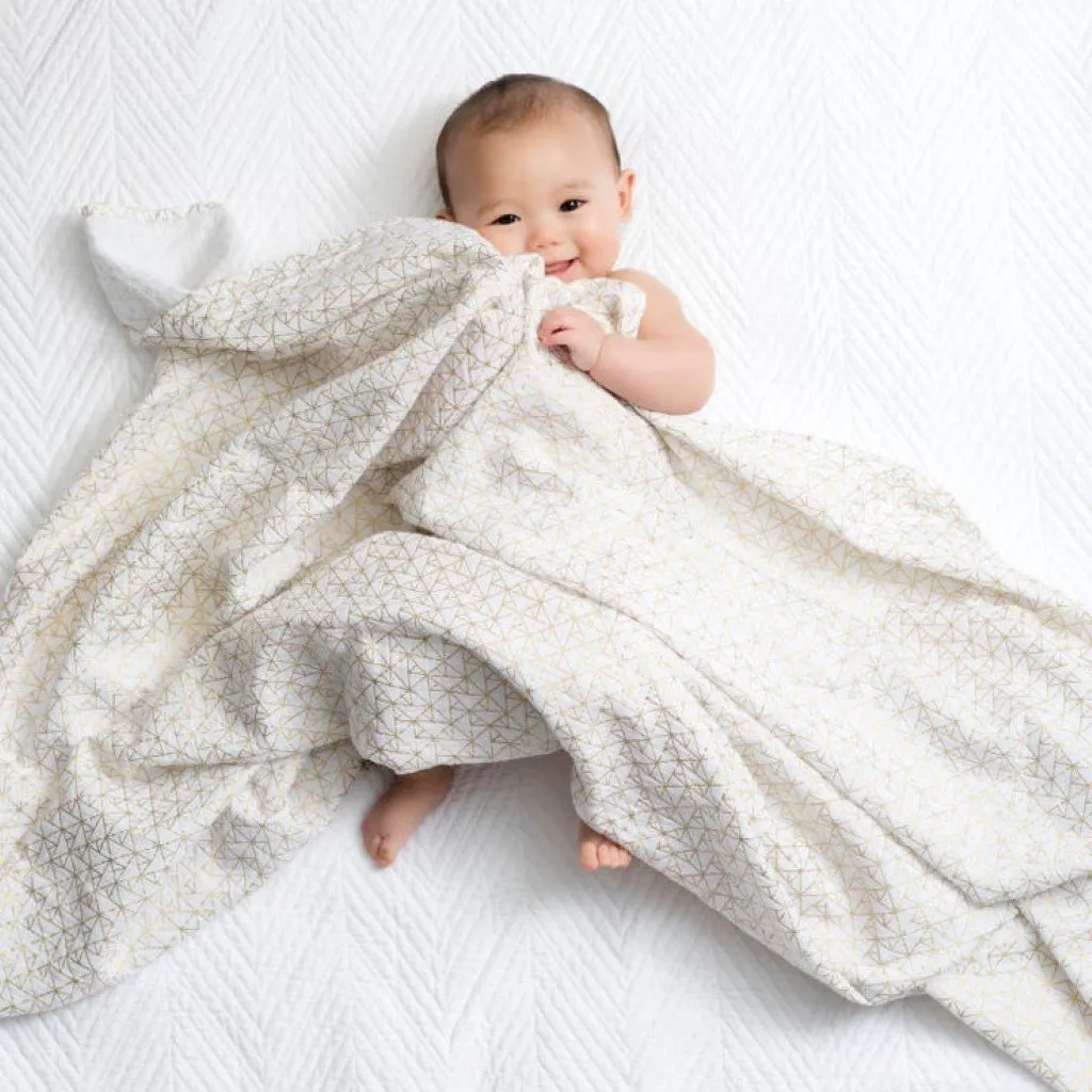 ADEN   ANAIS Cotton Muslin Swaddles 3 Pack - Metallic Gold Deco