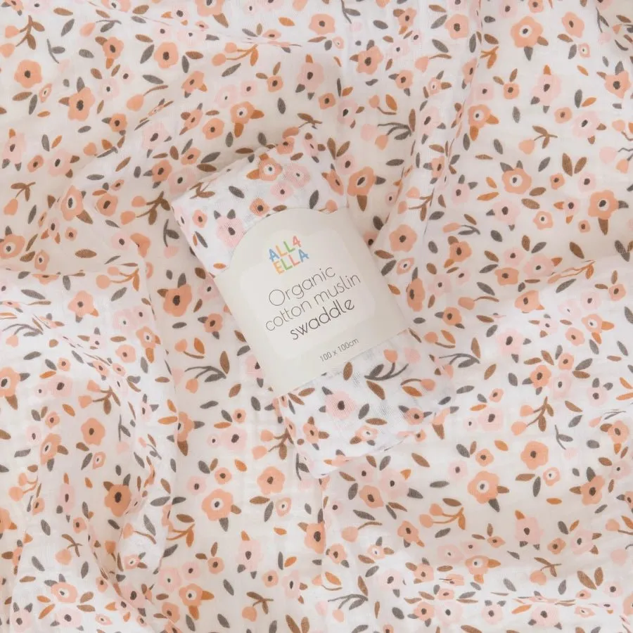 All4Ella Floral Bouquet Muslin Wrap