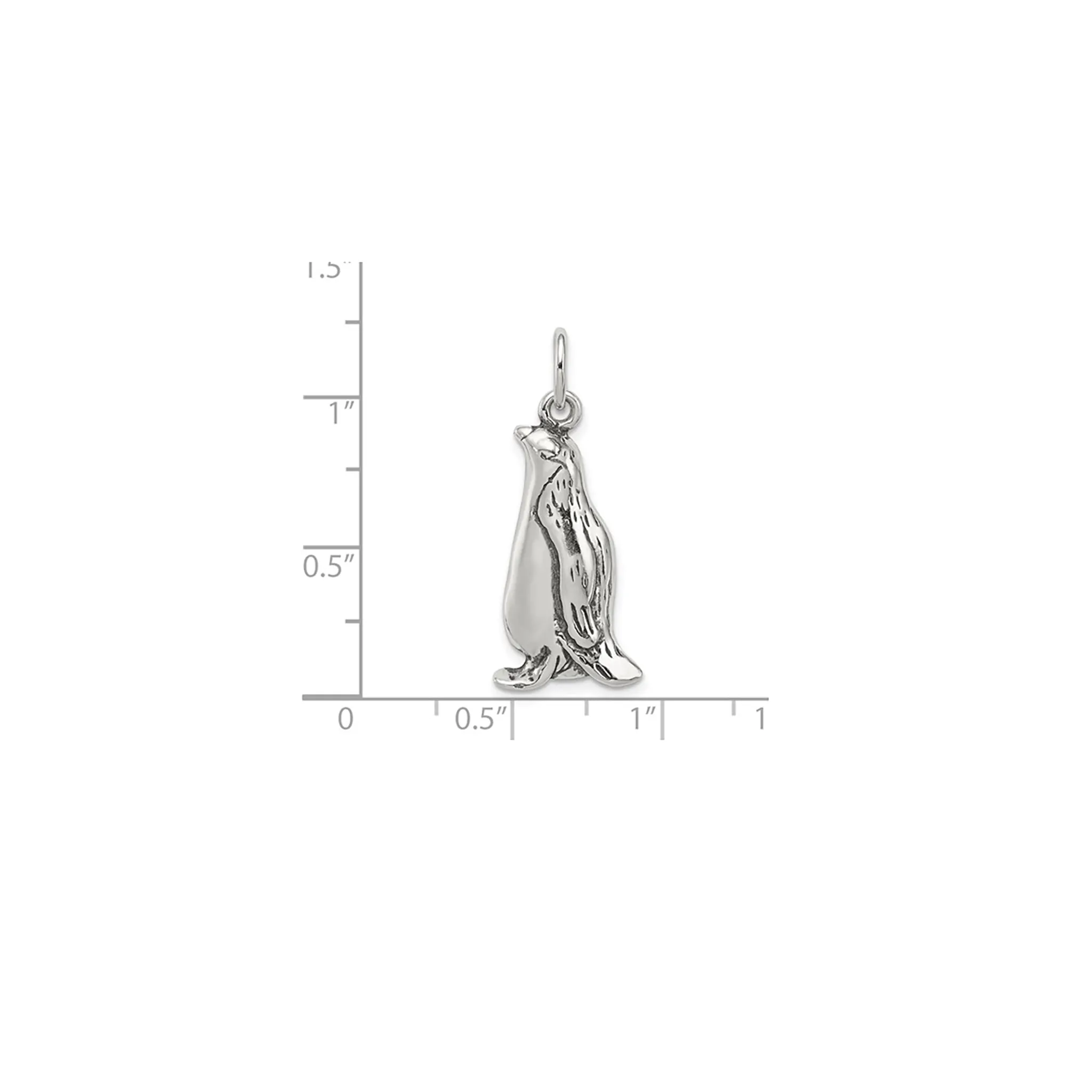 Antique-Finish Penguin Pendant (Silver)