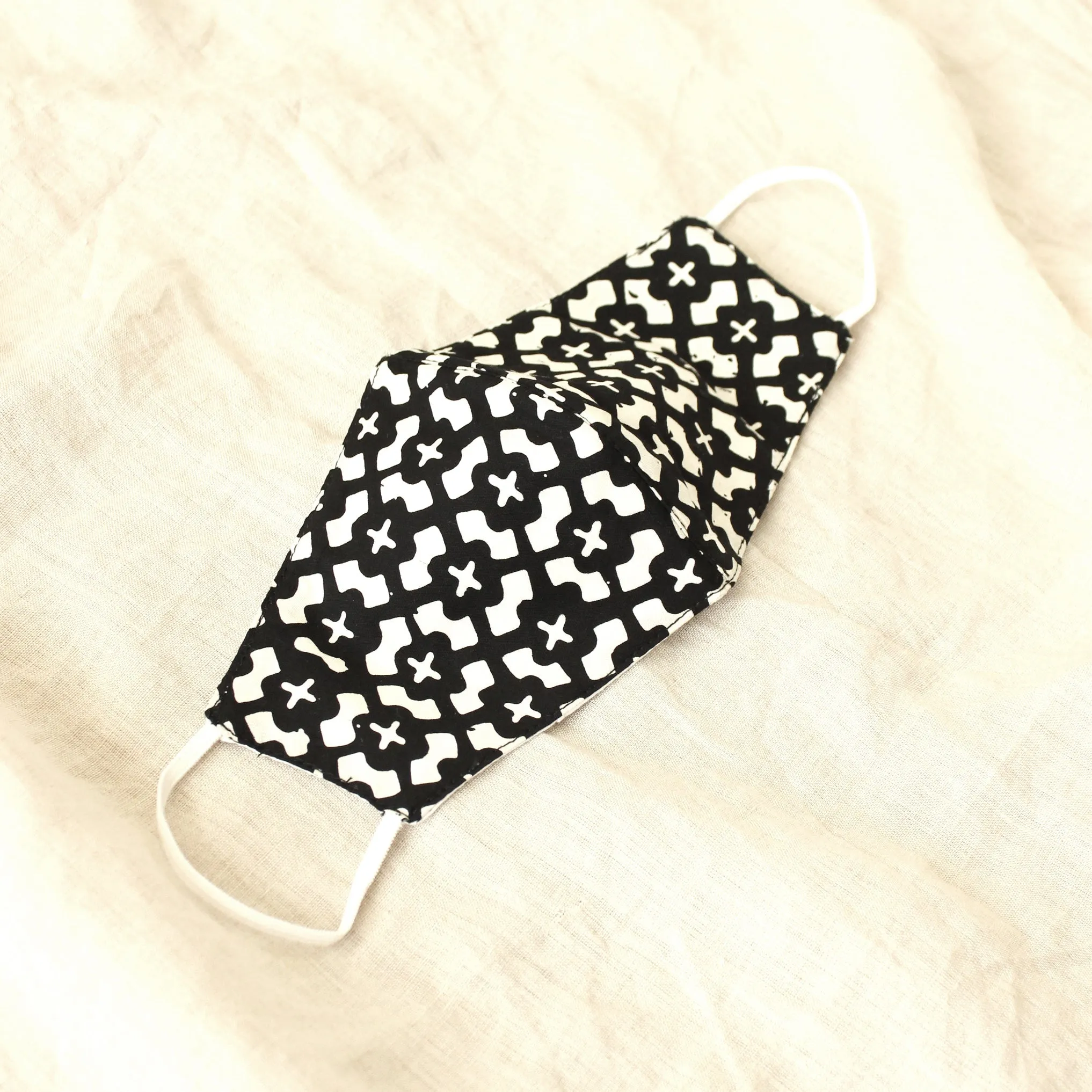 ARMOUR 3-ply Cup Batik Face Mask, in Black