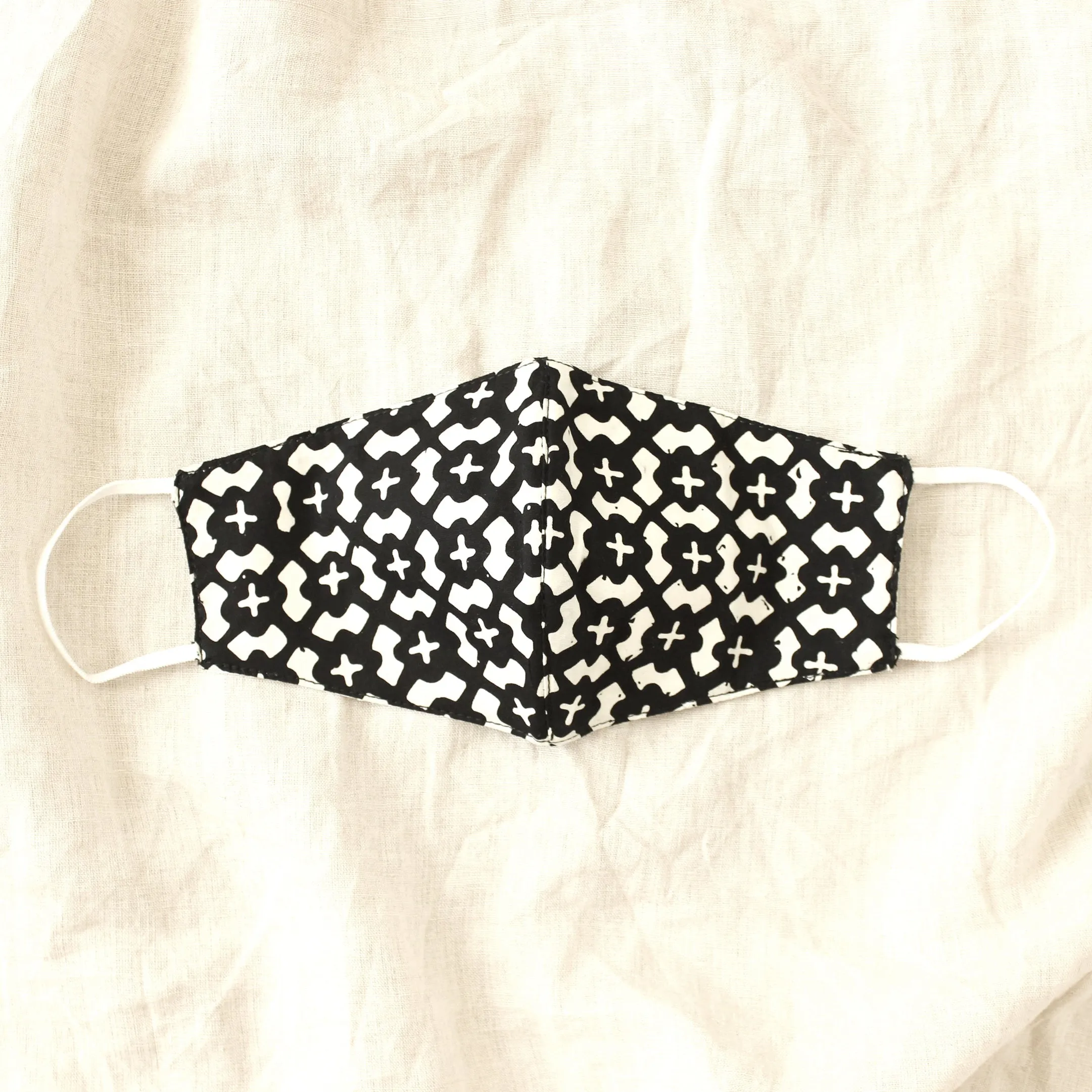 ARMOUR 3-ply Cup Batik Face Mask, in Black