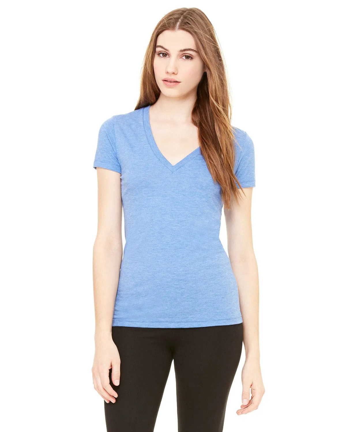 Bella Canvas Ladies Triblend Deep V-Neck T-Shirt