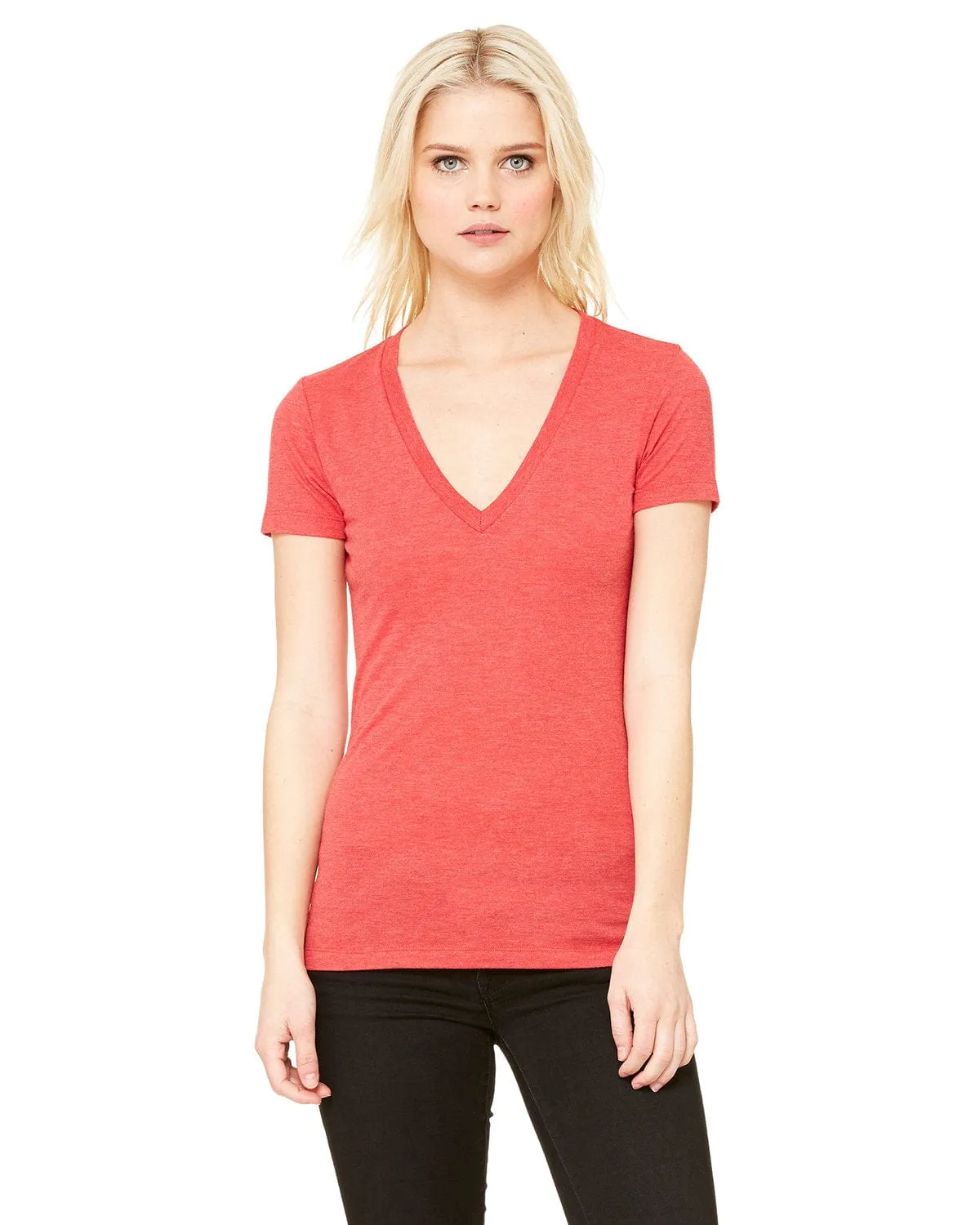 Bella Canvas Ladies Triblend Deep V-Neck T-Shirt
