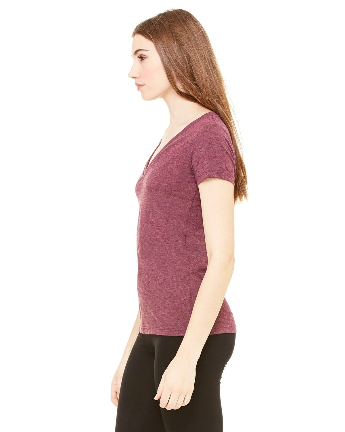 Bella Canvas Ladies Triblend Deep V-Neck T-Shirt