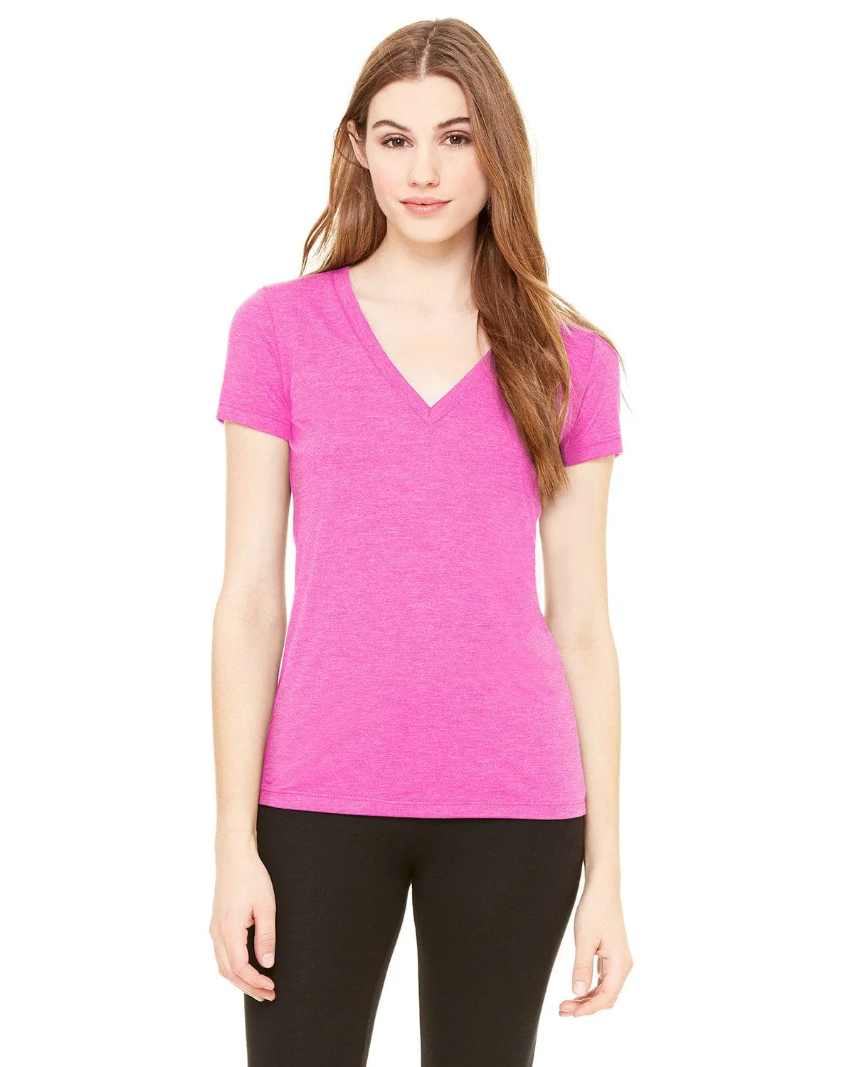 Bella Canvas Ladies Triblend Deep V-Neck T-Shirt