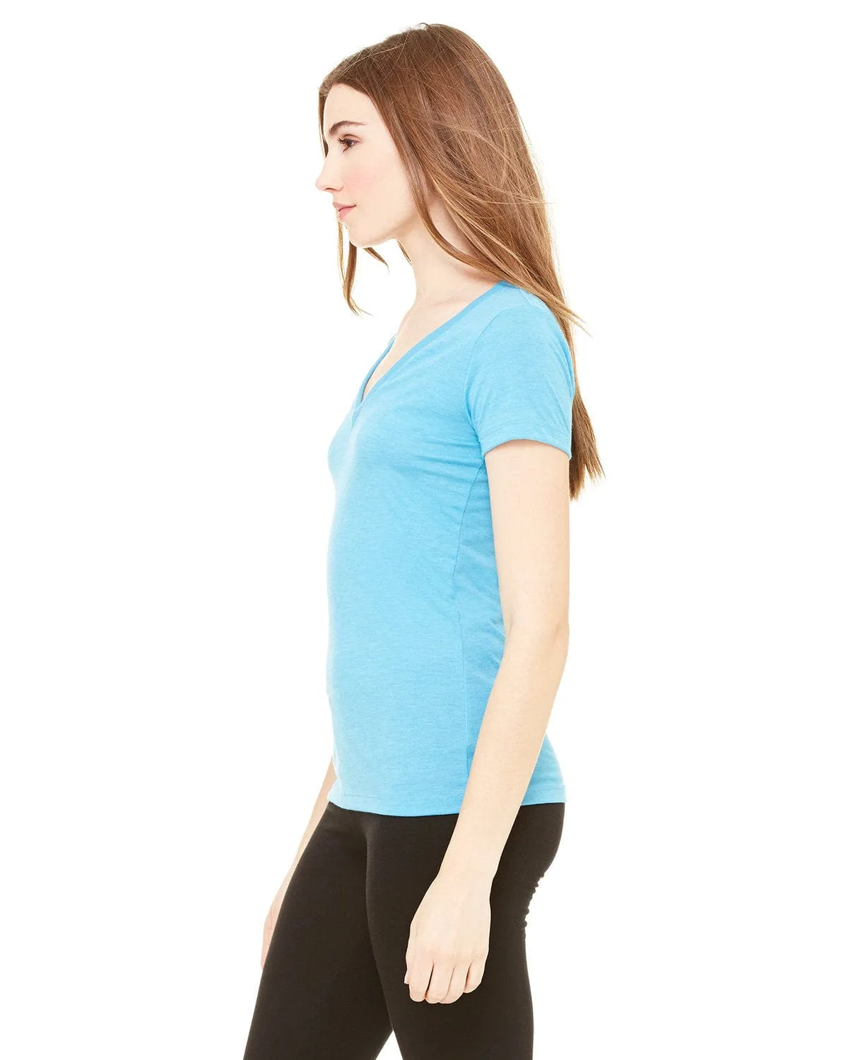 Bella Canvas Ladies Triblend Deep V-Neck T-Shirt