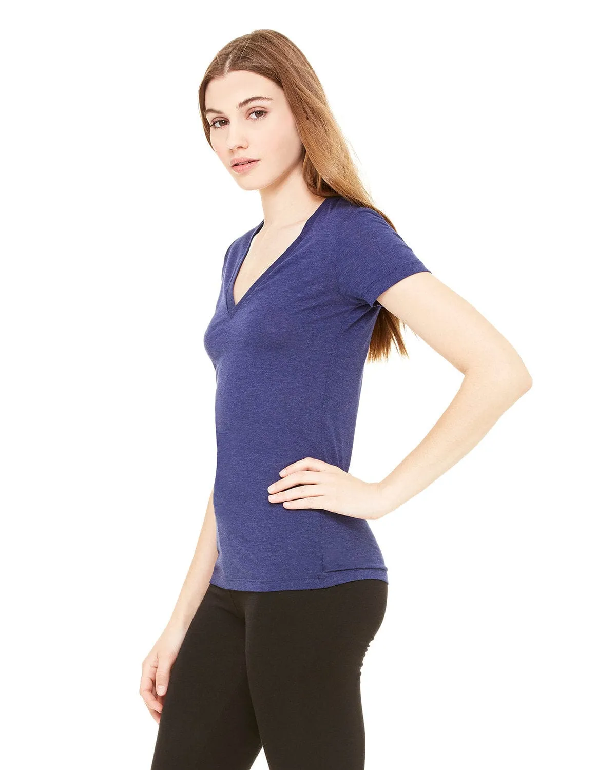 Bella Canvas Ladies Triblend Deep V-Neck T-Shirt