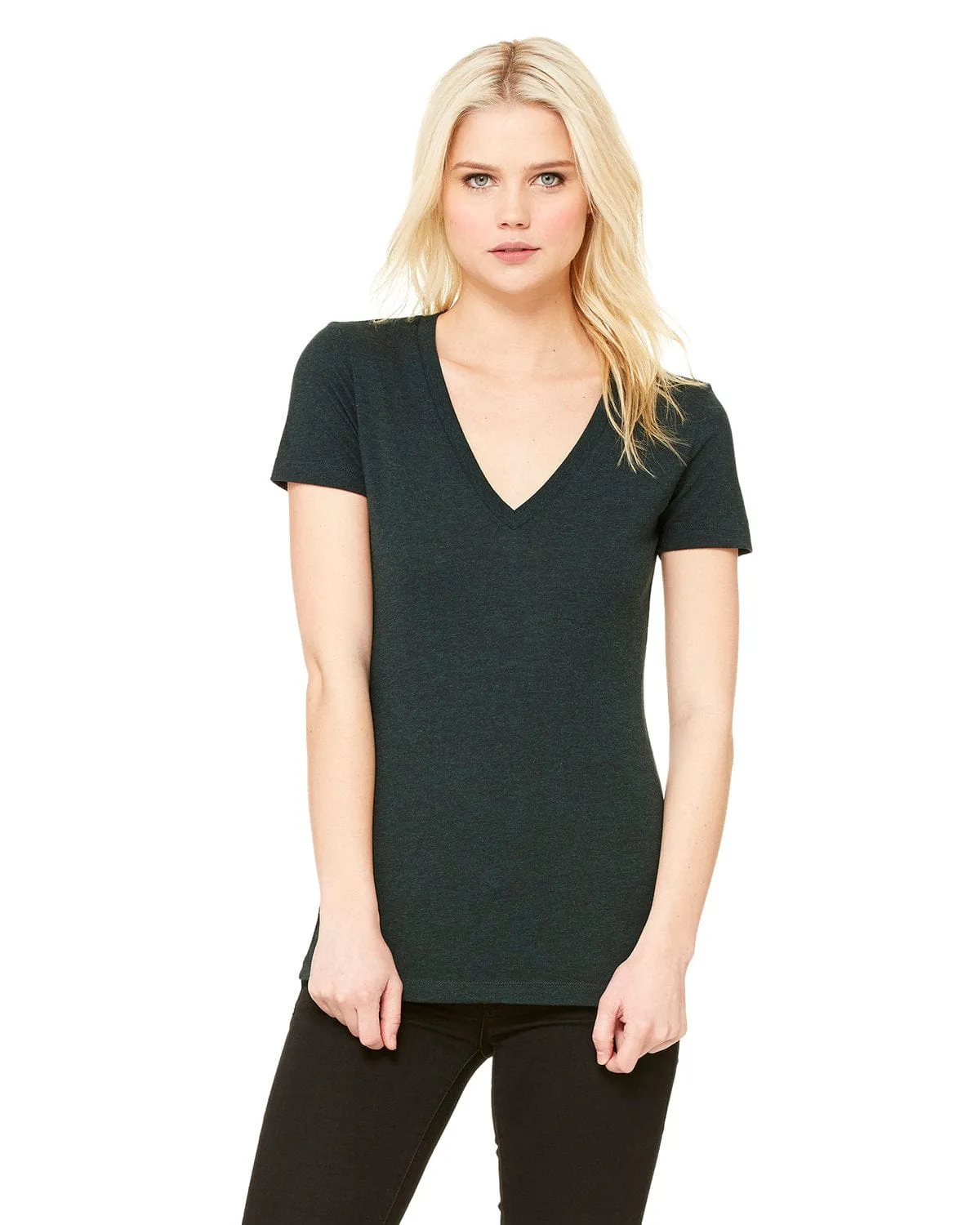 Bella Canvas Ladies Triblend Deep V-Neck T-Shirt