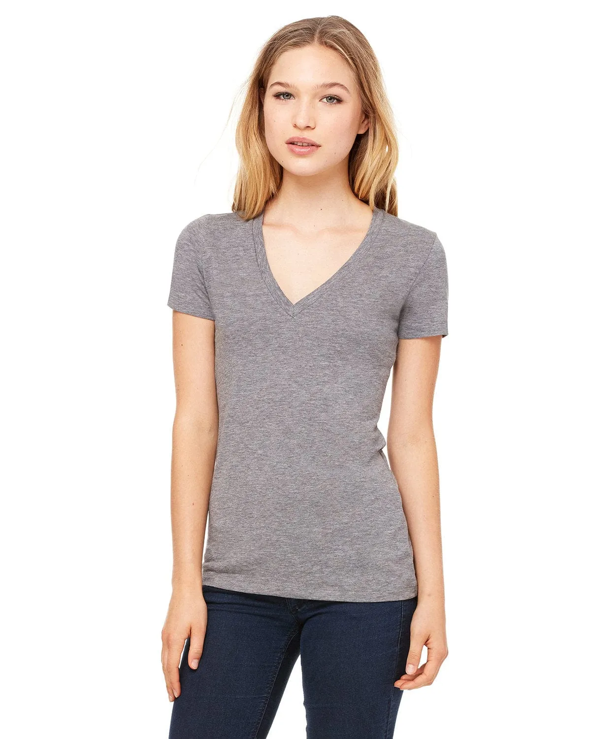 Bella Canvas Ladies Triblend Deep V-Neck T-Shirt