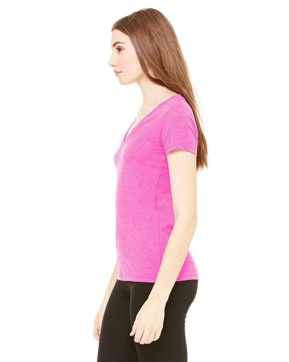 Bella Canvas Ladies Triblend Deep V-Neck T-Shirt