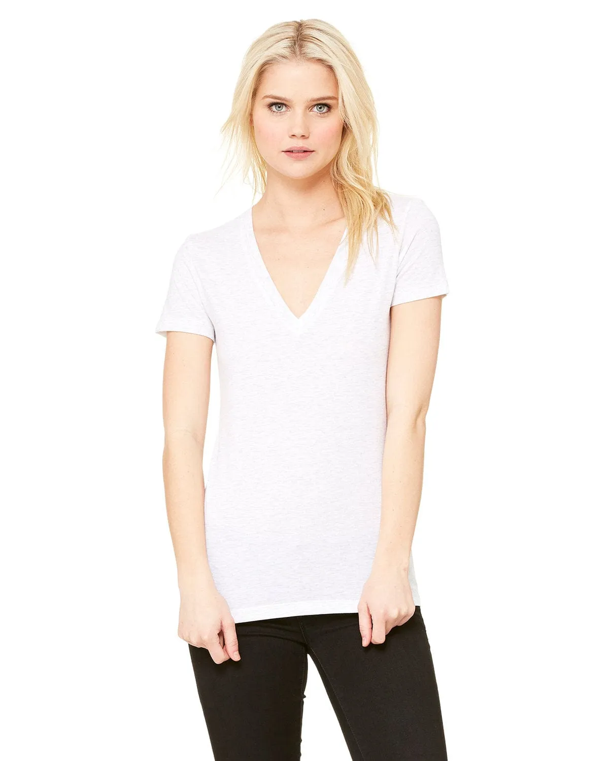 Bella Canvas Ladies Triblend Deep V-Neck T-Shirt
