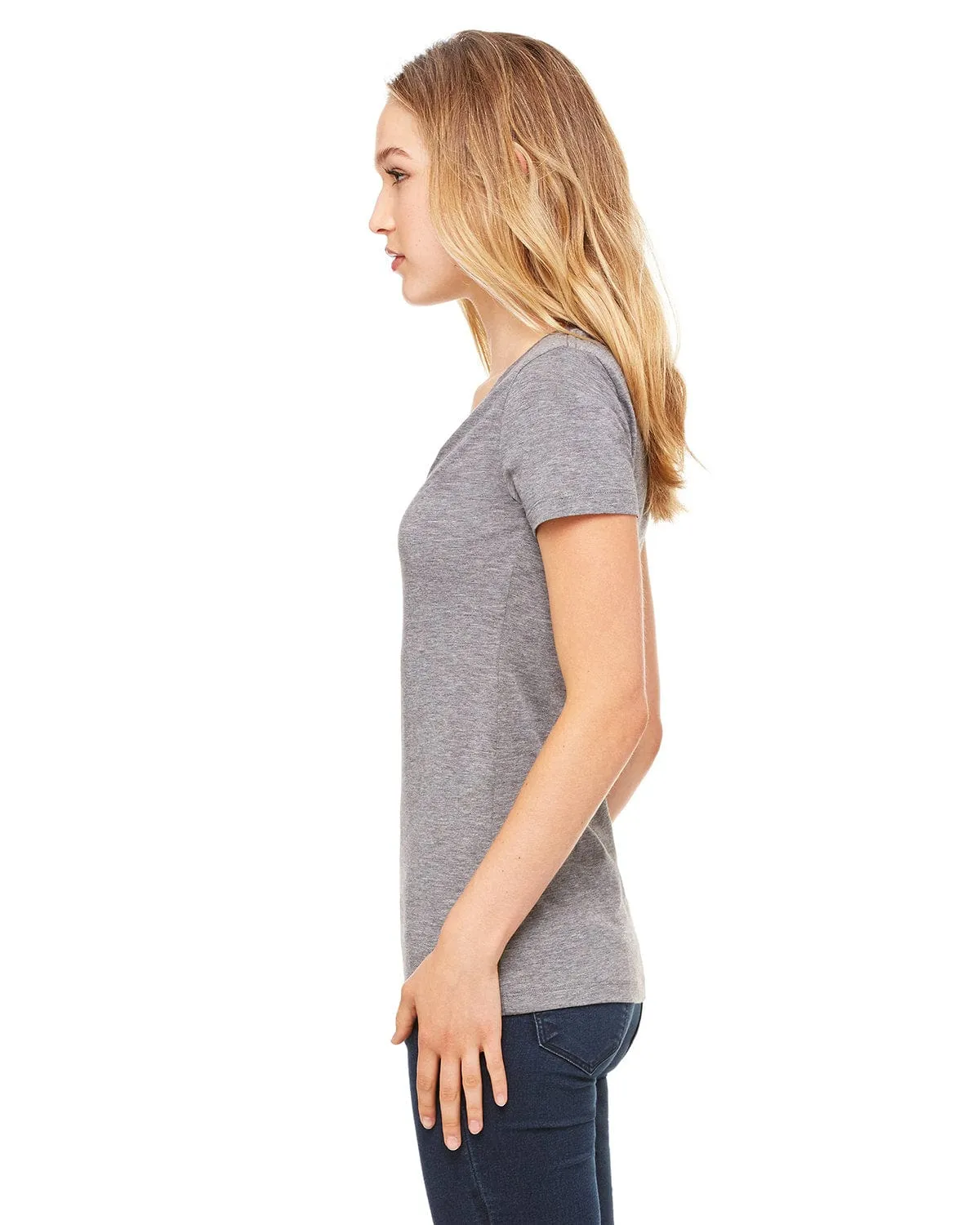 Bella Canvas Ladies Triblend Deep V-Neck T-Shirt