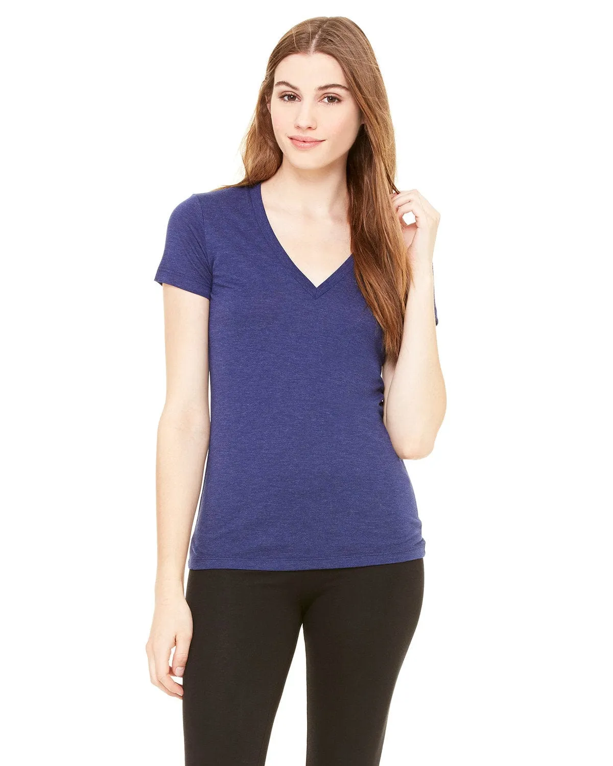 Bella Canvas Ladies Triblend Deep V-Neck T-Shirt