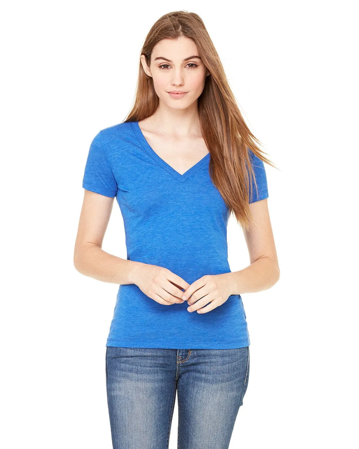 Bella Canvas Ladies Triblend Deep V-Neck T-Shirt