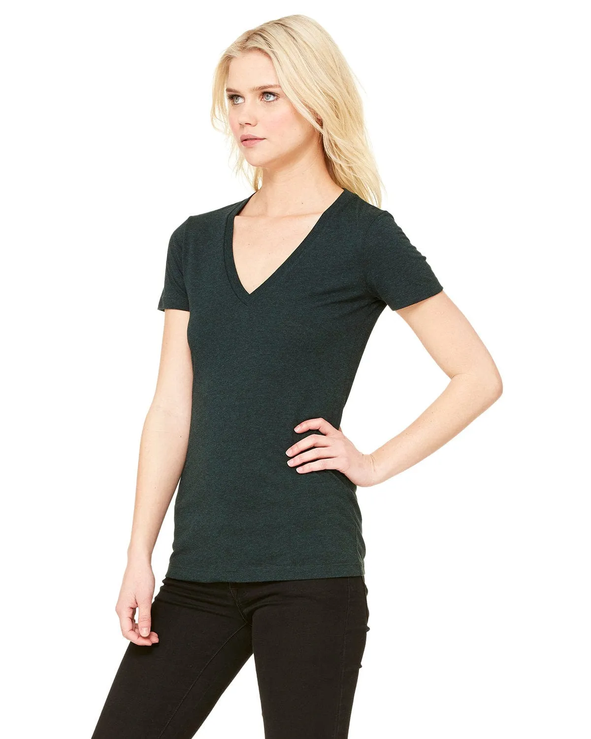 Bella Canvas Ladies Triblend Deep V-Neck T-Shirt