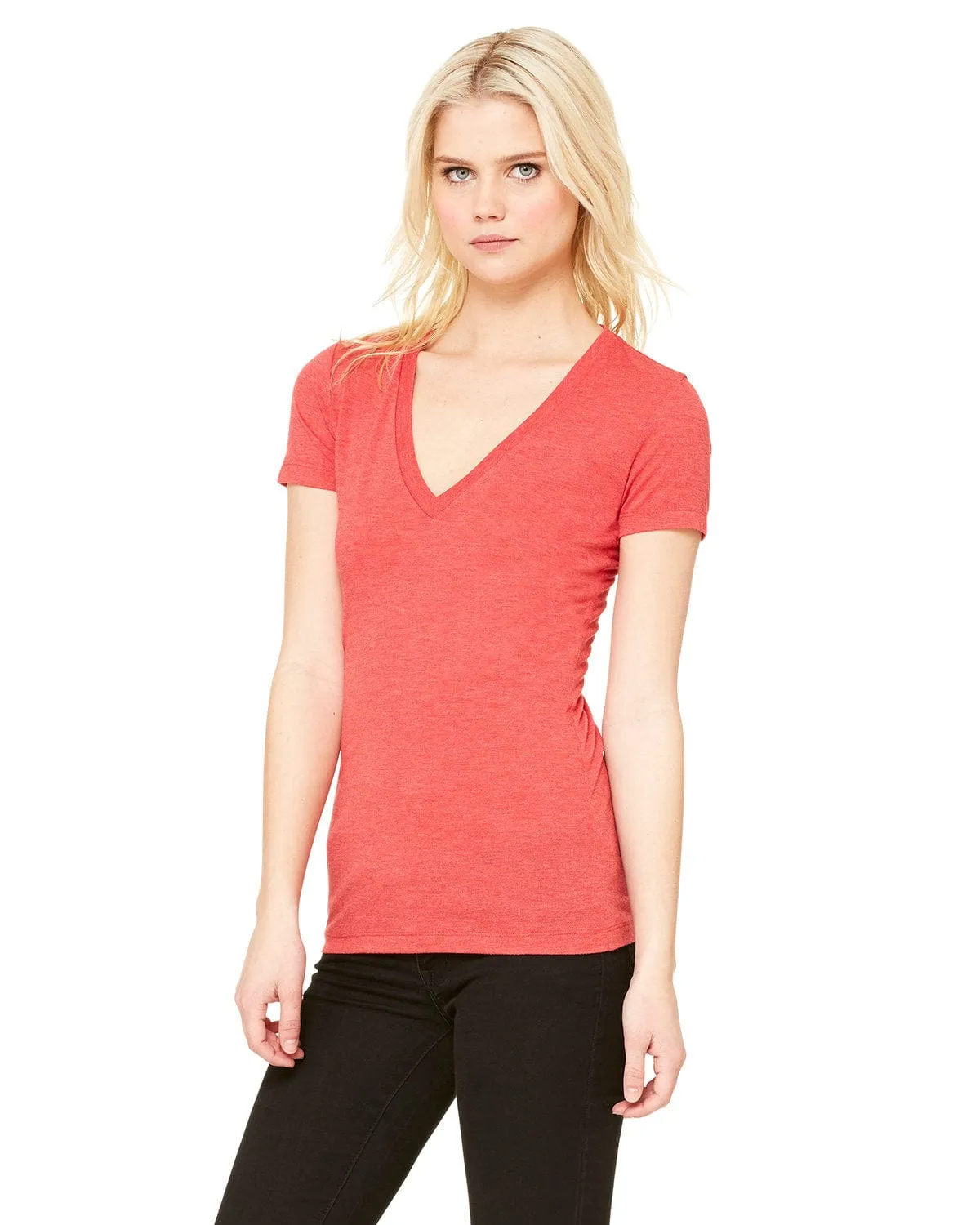 Bella Canvas Ladies Triblend Deep V-Neck T-Shirt
