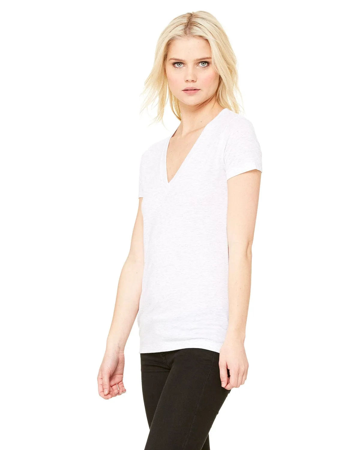 Bella Canvas Ladies Triblend Deep V-Neck T-Shirt