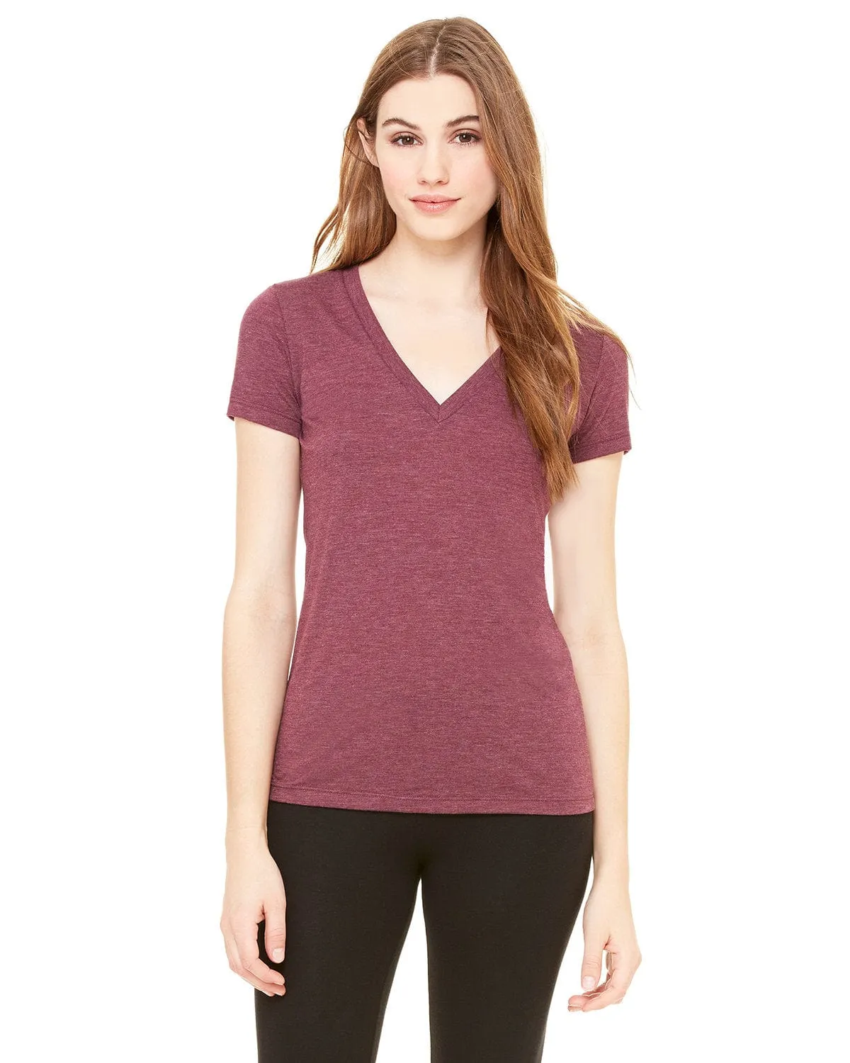 Bella Canvas Ladies Triblend Deep V-Neck T-Shirt