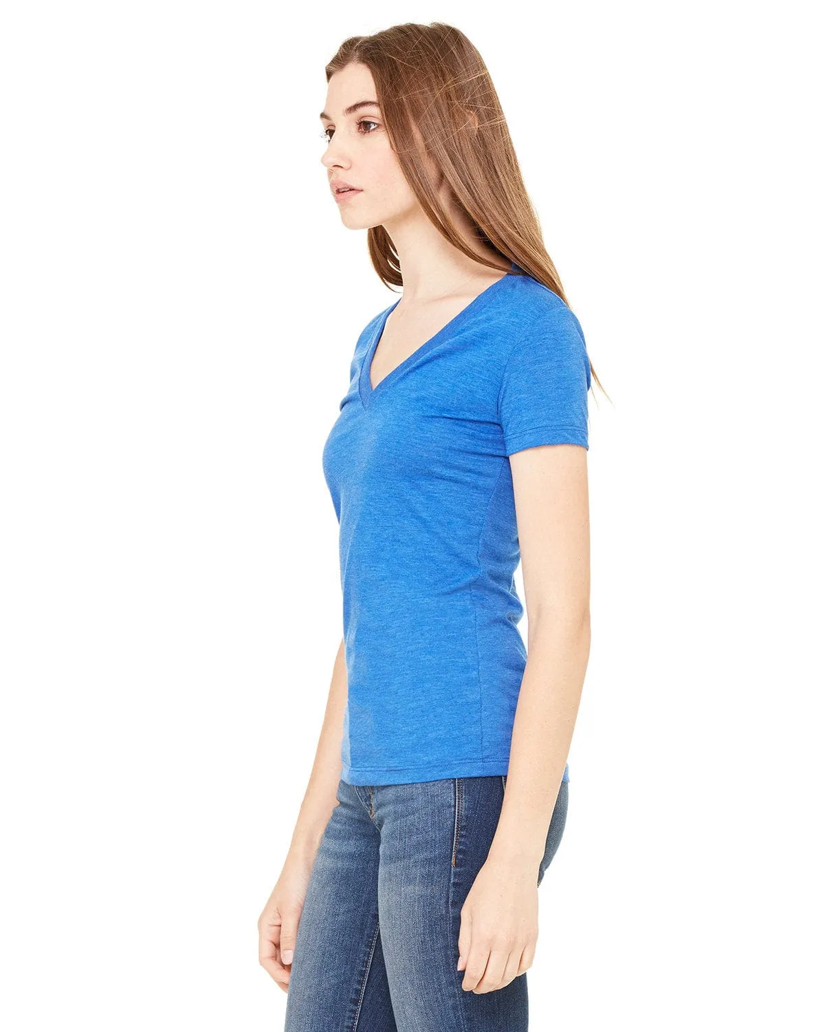 Bella Canvas Ladies Triblend Deep V-Neck T-Shirt