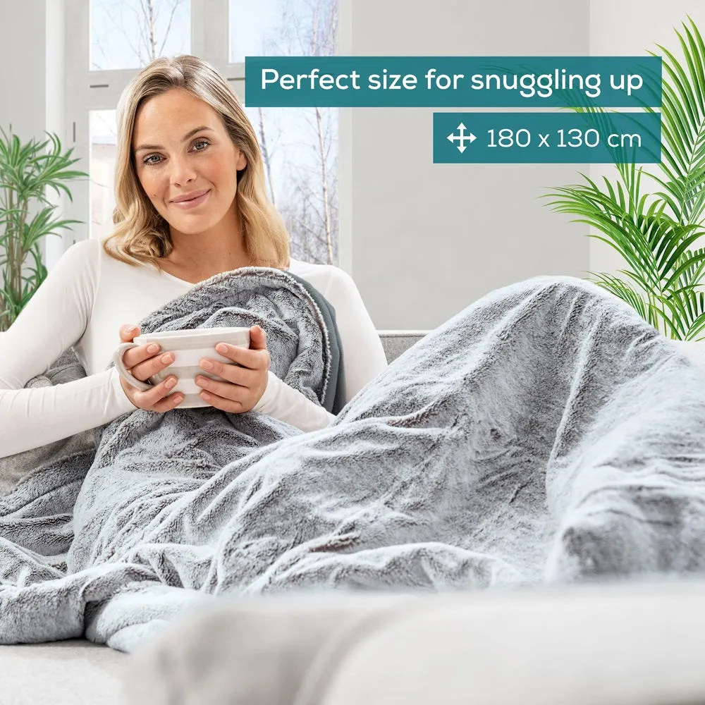 Beurer HD 75 Grey Eco Friendly Green Planet Heated Overblanket - 180x130cm