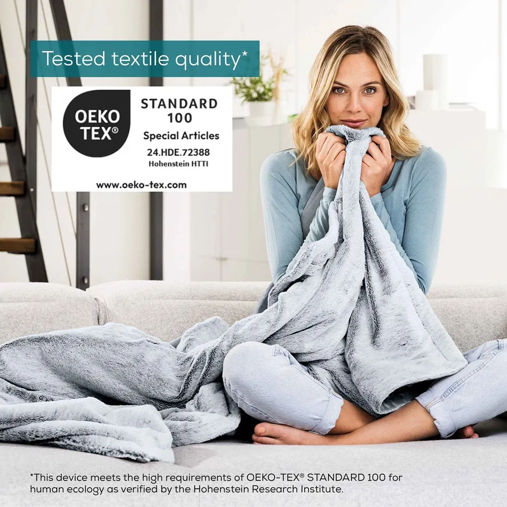 Beurer HD 75 Grey Eco Friendly Green Planet Heated Overblanket - 180x130cm
