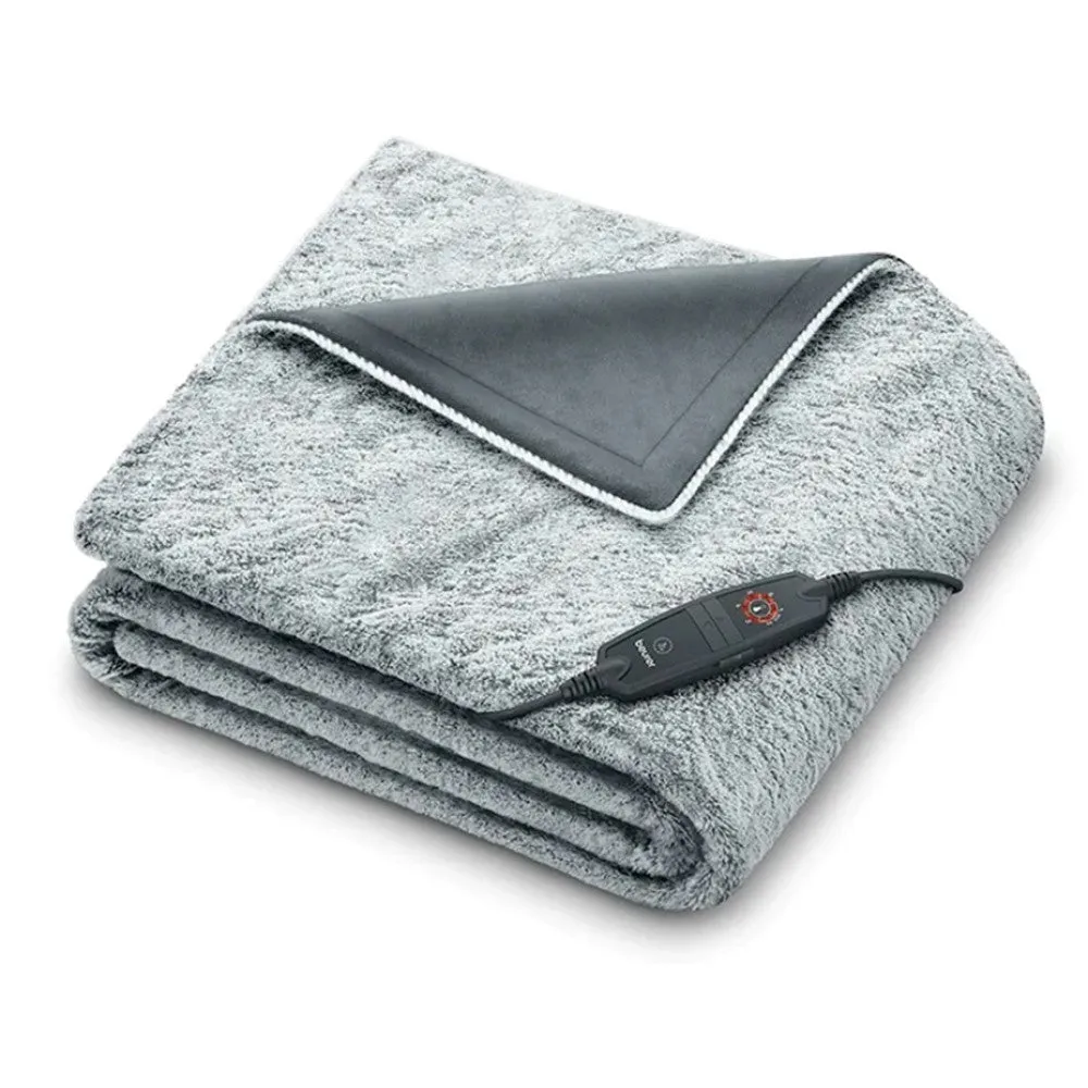 Beurer HD 75 Grey Eco Friendly Green Planet Heated Overblanket - 180x130cm